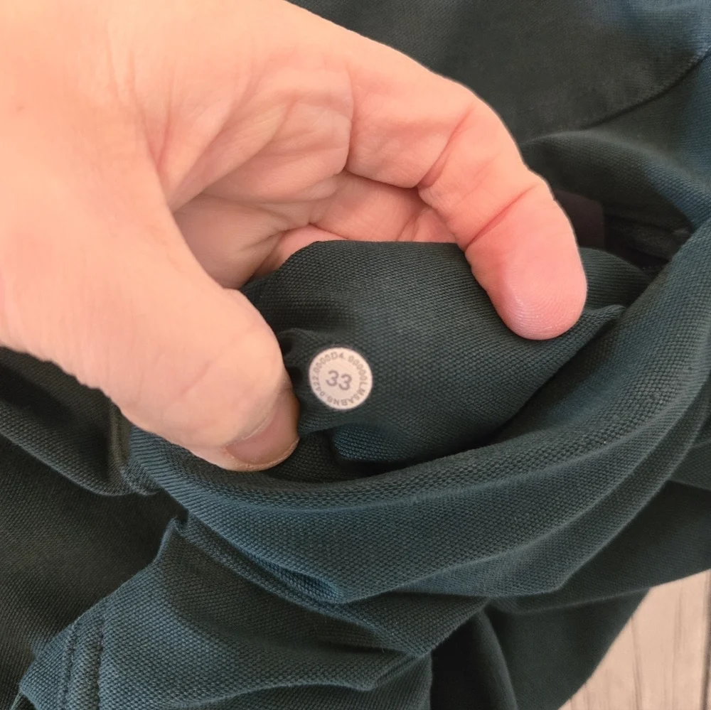 Lululemon Men’s ABC Slim Pant Dark Green Stretch Casual Pants Size 33